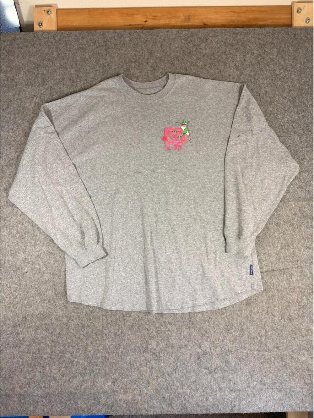 Disney World Spirit Jersey Critters Woodland Friends Birds Gray Pink Adult XL